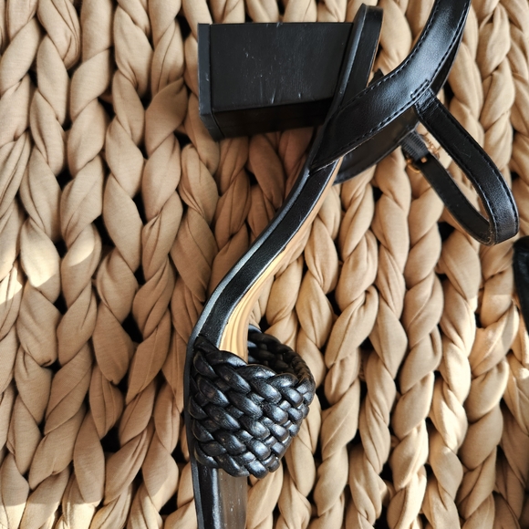Black Braided Strap Heels - Picture 3 of 5